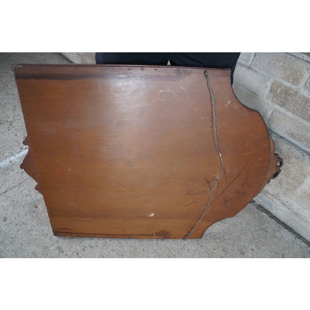 Vintage French Louis XV Neoclassical Style Mahogany Wall Hanging Vanity Mirror For Sale - Image 12 of 12