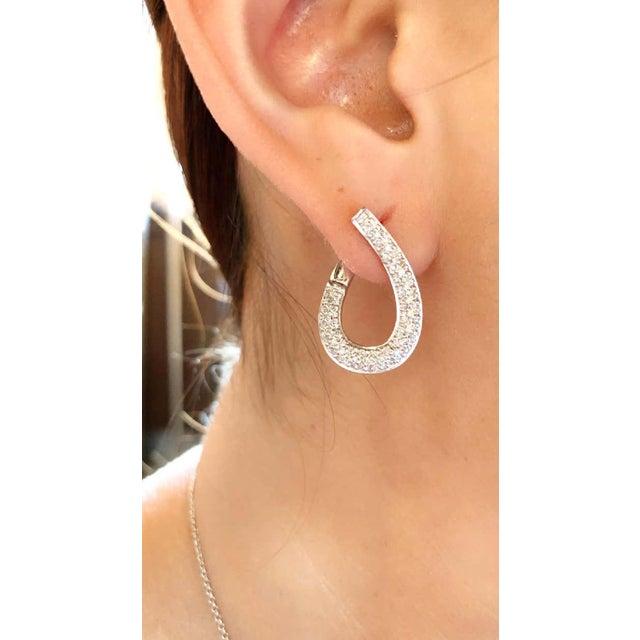 14 Karat White Gold Latch Back Earrings With .50 Total Diamond Weight For Sale - Image 11 of 12