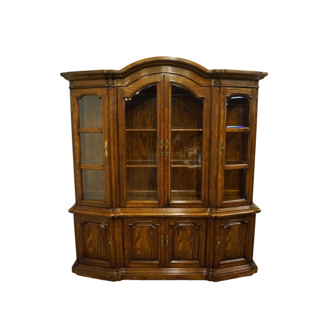 Bernhardt Solid Oak Italian Tuscan Style China Cabinet Chairish