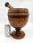 This is a Tiger Oak and Copper Lined Extra Large Footed Primitive Industrial Apothecary Mortar and Pestle that dates back...