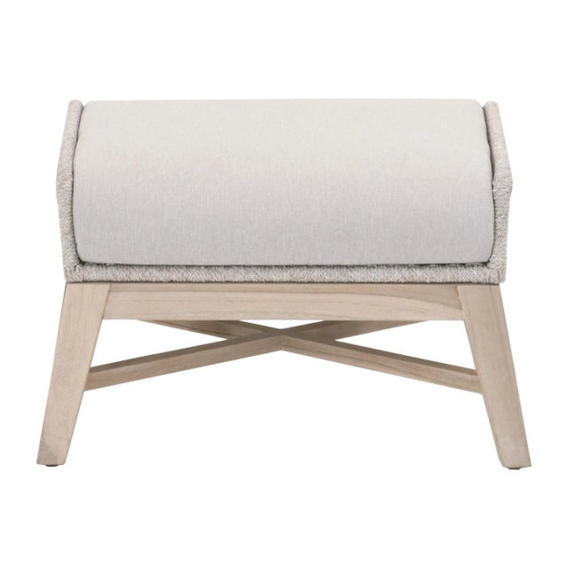 Tapestry Teak & Rope Outdoor Footstool For Sale In Los Angeles - Image 6 of 6