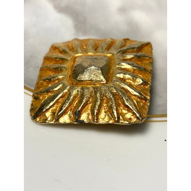 Vintage Jean Patou Paris Gilt Sunburst Clip-On Earrings, c. 1980–1985 An exceptional pair of authentic vintage Jean Patou...