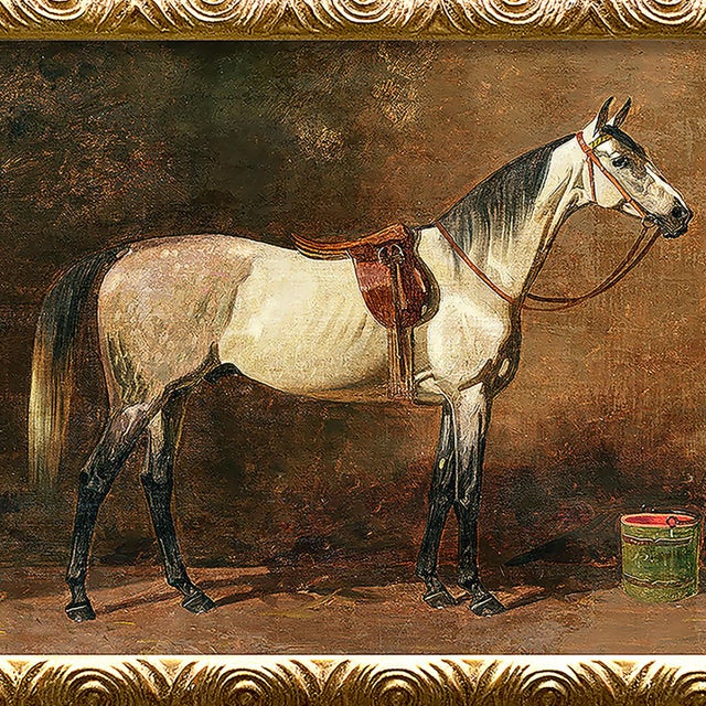 Illustration “Vintage Equestrian” Reproduction Giclee Print (3) in Ornate Gold Frame For Sale - Image 3 of 7