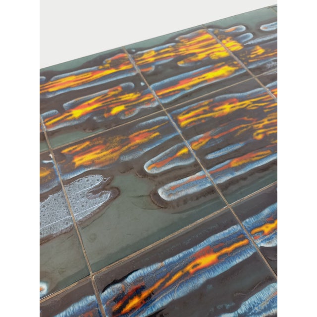 Vintage Coffee Table in Ceramic, Chrome Metal and Wood, 1960s For Sale - Image 18 of 18