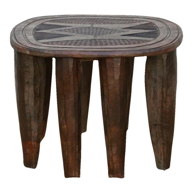 Patinated Dark Brown African Stool For Sale