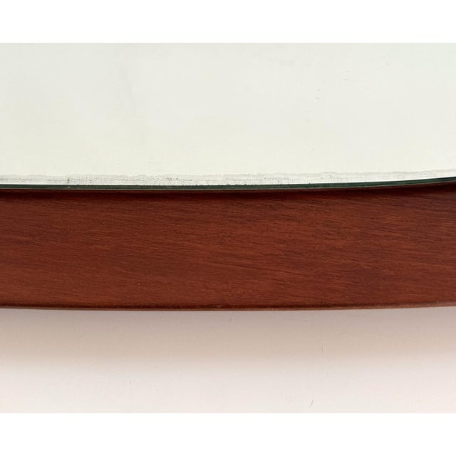 1950s Italian Teak Bentwood Wall Mirror, 1950s For Sale - Image 5 of 13