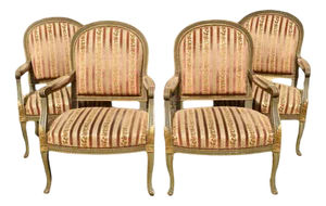 Louis XV Style Armchairs, Set of 4