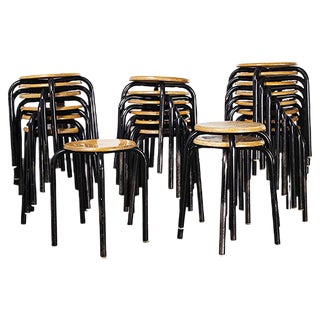 French Stacking School Stool, 1960s For Sale