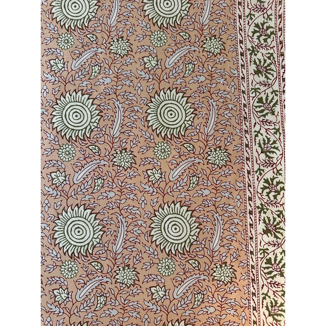 Pierre Frey Semi Kalamkar in Petrole 2 6/8 Yards Cotton Fabric PIERRE FREY SEMI KALAMKAR Petrole Fabric B7642003 Vertical...