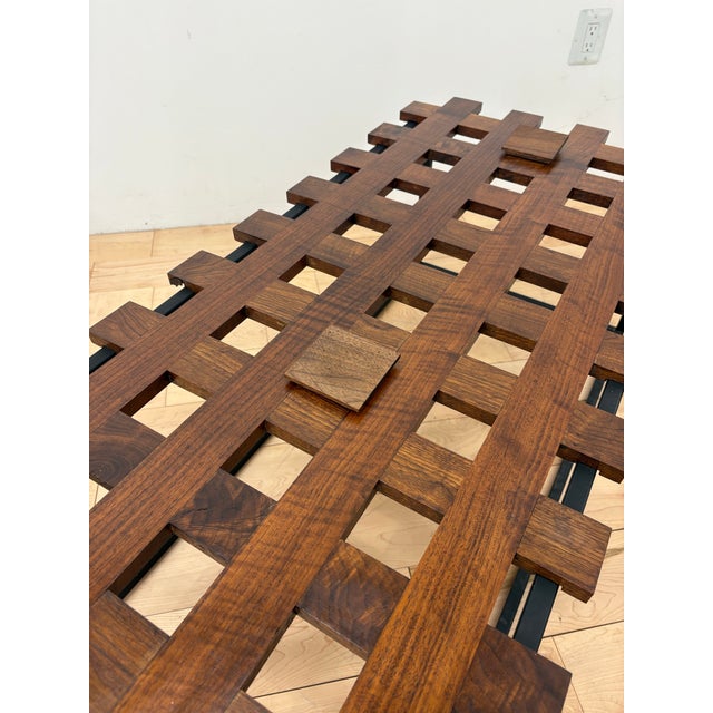 Contemporary Modular Walnut & Steel Coffee Table For Sale - Image 9 of 9