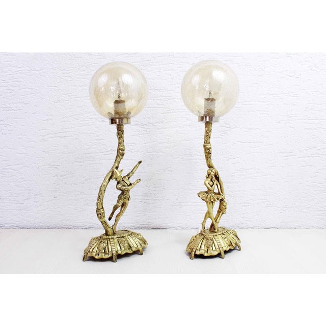 Bronze Commedia Dell Arte Table Lamps, Set of 2 For Sale - Image 3 of 16