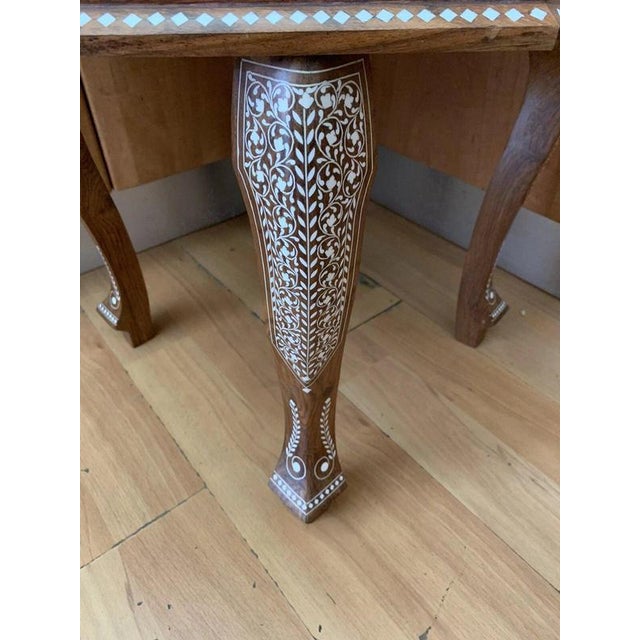 Octagonal Side Table in Indian Rosewood with Floral Inlay For Sale - Image 4 of 5