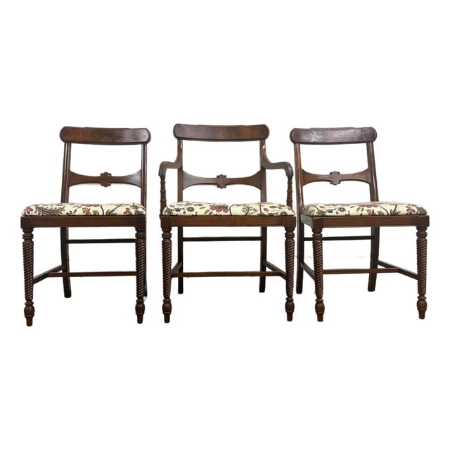 Vintage c.h. Willett Furniture English Regency Empire Duncan Phyfe Dining Chairs For Sale