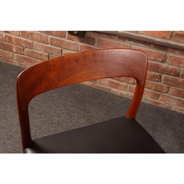 Set of Eight Danish Teak and Leather Niels O Møller Dining Chairs Models 75 & 56 For Sale - Image 10 of 18