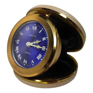 1974 French Folding Travel Alarm Clock Europa For Sale