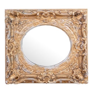Rococo Style Gilt & Silvered Composition Mirror For Sale