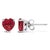 Contemporary 14K White Gold 5MM Heart Cut Ruby Solitaire Stud Earrings For Sale - Image 3 of 5