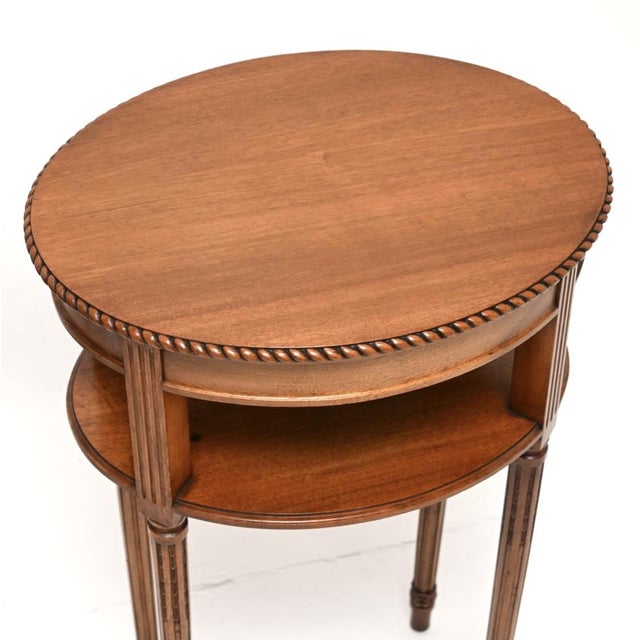 Antique Edwardian Walnut Side Tables, 1900, Set of 2 For Sale - Image 4 of 10