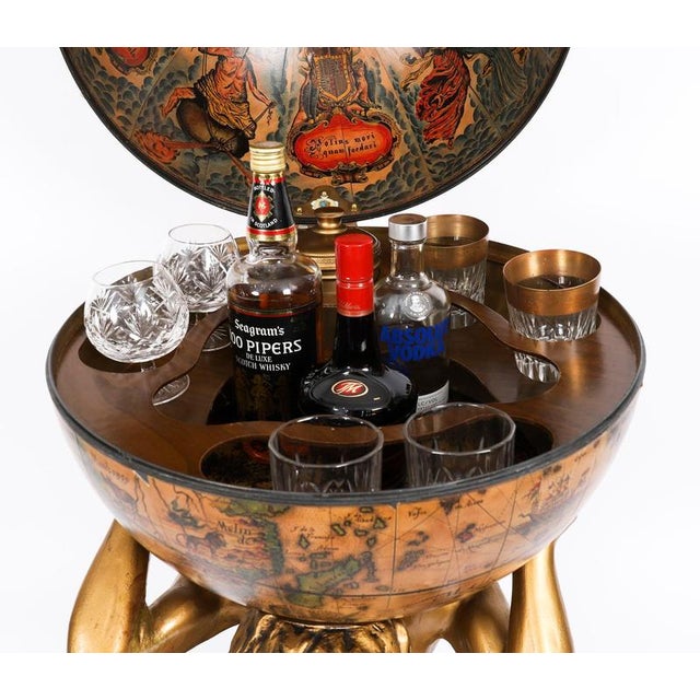 Vintage Atlas Holding the Globe Cocktail Cabinet, 1960s For Sale - Image 4 of 18