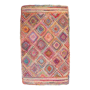 Vintage Central Asian Braid Rug, 4' X 6'4''
