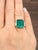Modern 7.52 Ct GRS Certified Zambian Emerald & Diamond Ring, Size 6.5 For Sale - Image 3 of 10