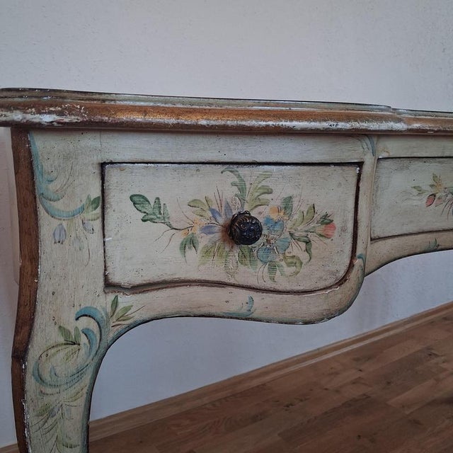Louis XV Style Hand-Painted Lady's Writing Desk in Beech, France, 1930s For Sale - Image 10 of 18
