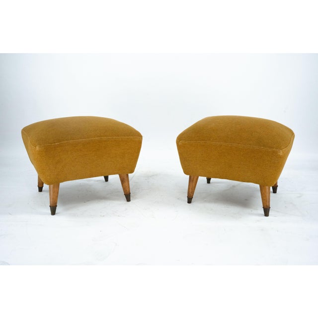 Mid-Century Italian Ottomans in the style of Gio Ponti, Italy, 1950s, Set of 2 For Sale - Image 14 of 14