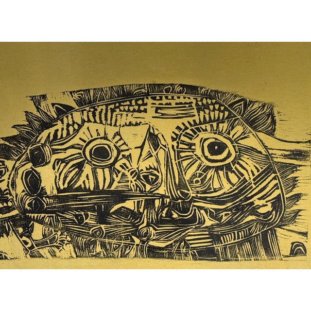 Chinese Chiang Han-Tung (江漢東) "Lion" Original Woodcut Print, #6/30, 1967, Taiwan For Sale - Image 3 of 9
