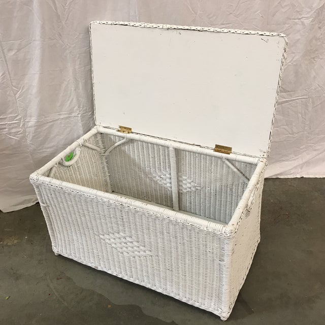 White Wicker Storage Trunk Chairish