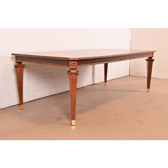 Theodore Alexander French Regency Louis XVI Burl Wood Dining Table, Newly Refinished For Sale In South Bend - Image 6 of 14