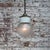 1950s Vintage Industrial Clear Glass and Brass Pendant Lamp For Sale - Image 5 of 7