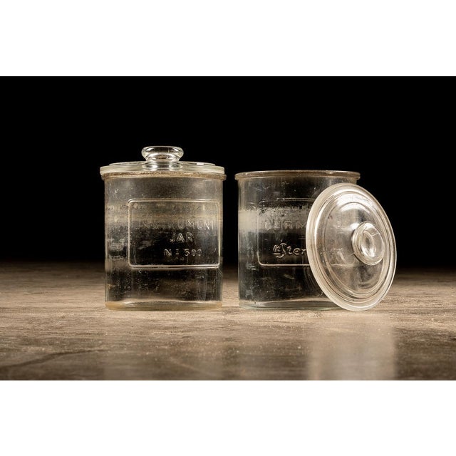 Industrial Set of 2 Vintage Barbershop Instrument Jars For Sale - Image 3 of 4