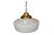 Vintage art deco style schoolhouse pendant light with brass caps and milk glass globe. Wired with plug. Dimensions: 15" x...
