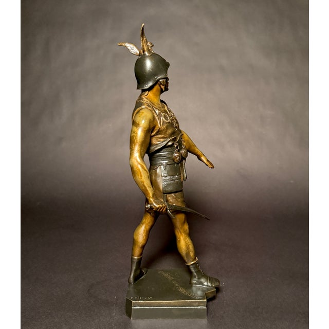 Late 19th Century Émile Picault French Bronze Warrior Sculpture “Vincere Aut Mori” For Sale In New York - Image 6 of 13