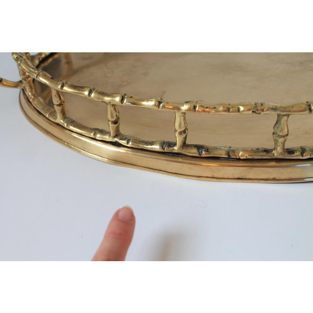 Brass Vintage Brass Faux Bamboo Tray For Sale - Image 8 of 12