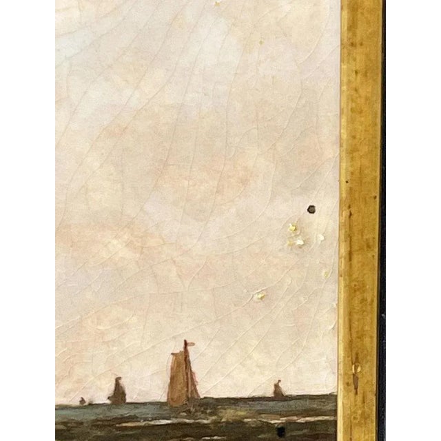 Dutch After Mesdag the Hague Earthenware Tile Wall Plate from Rozenburg, 1900s For Sale - Image 5 of 10