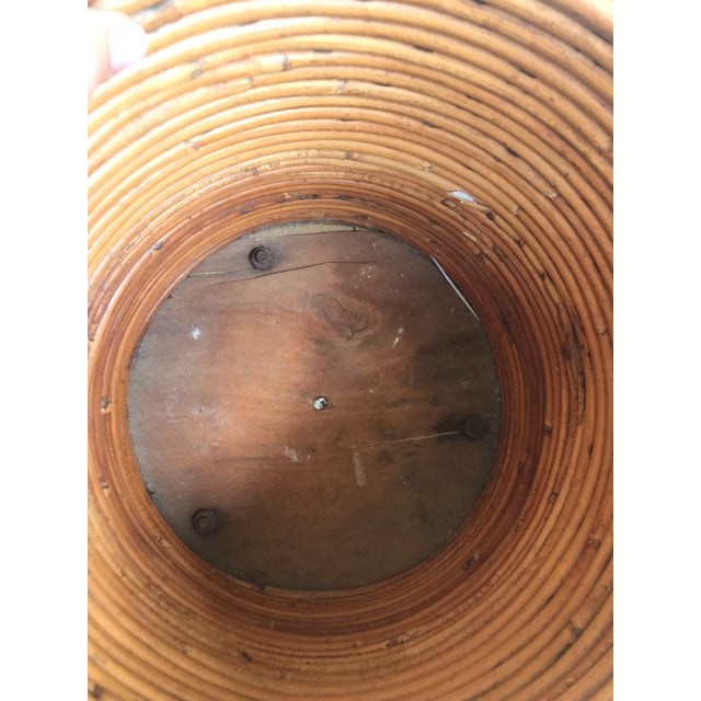 Wood 1970s Vintage Mid-Century Crespi Style Pencil Reed Rattan Bamboo Planter Italian For Sale - Image 7 of 12