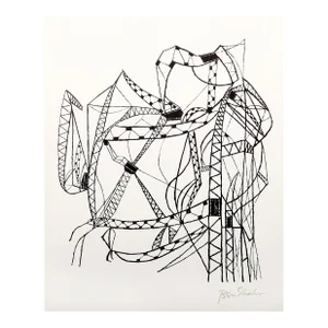 Many Cities from the Rilke Portfolio, Ben Shahn Lithograph on Richard De Bas, Signed in the Plate