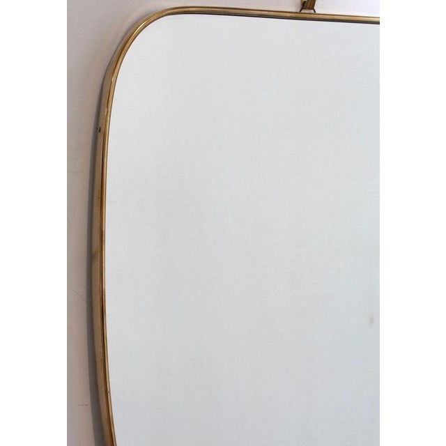 Mid-Century Modern Italian Wall Mirror with Brass Frame by Gio Ponti, 1960s For Sale - Image 3 of 12