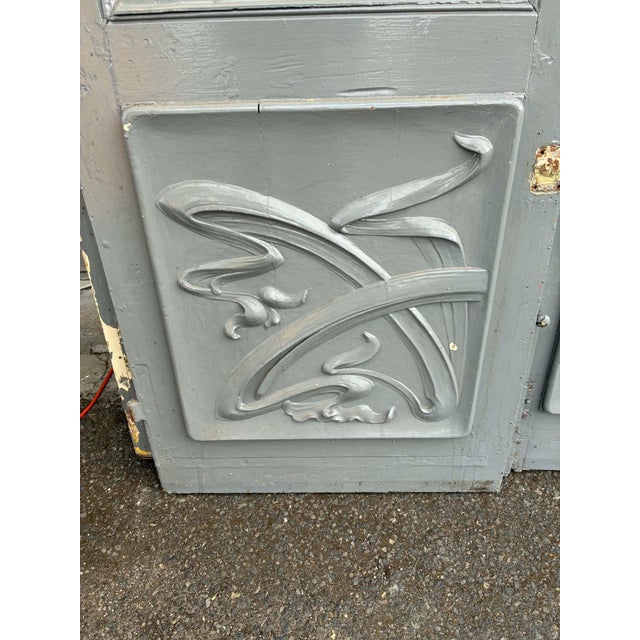 Beautiful and large Art Deco style shop/business entrance door, double-leaf with beveled glass on both sides. Currently...