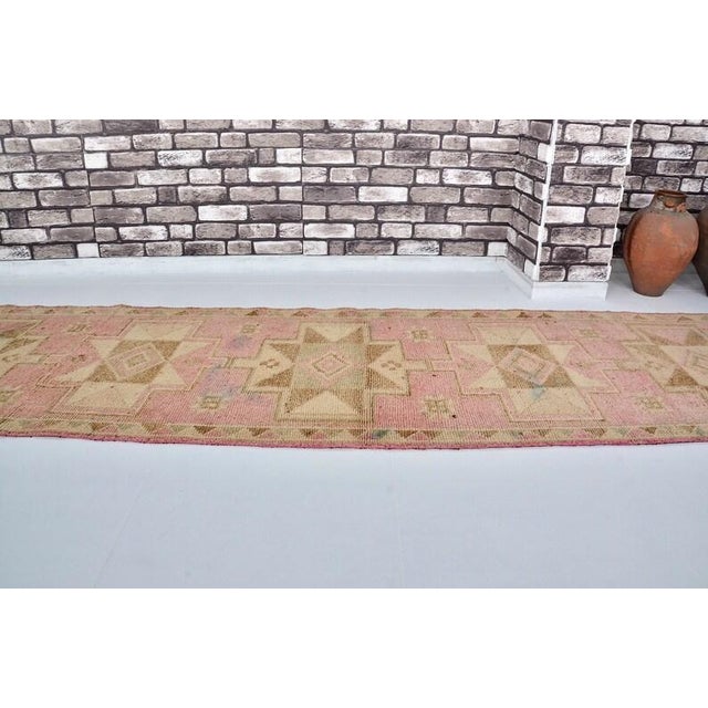 Oushak Handknotted Bohemian Runner For Sale In Phoenix - Image 6 of 10