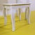 White Wooden Table with Stool and Flower Knobs For Sale - Image 6 of 9