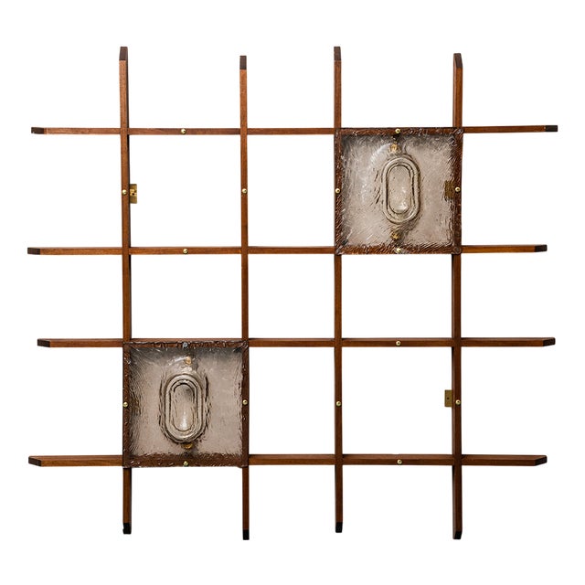 Teak 2-Light Wall Lamp from Mazzega, 1960s For Sale