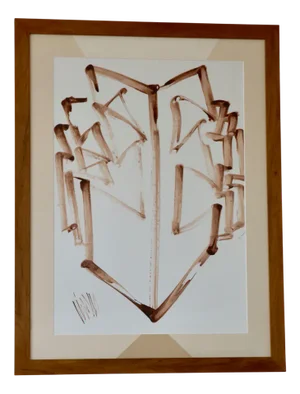 Antonio Violano, Masker, Ink on Paper, 1999, Framed