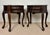 Elegant pair of Louis XV style nightstands featuring graceful bombe silhouettes, serpentine fronts, and finely carved...