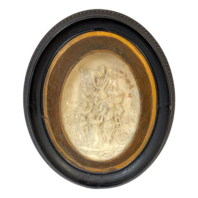 19th Century Carved Meerschaum Devotional Relief of The Descent from the Cross For Sale