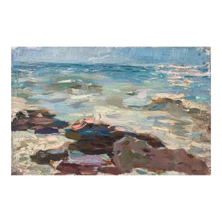 Original Seascape Oil Painting, Ukrainian Artist, 1970s 22-35 For Sale