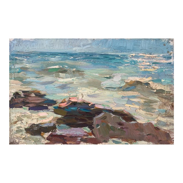 Original Seascape Oil Painting, Ukrainian Artist, 1970s 22-35 For Sale