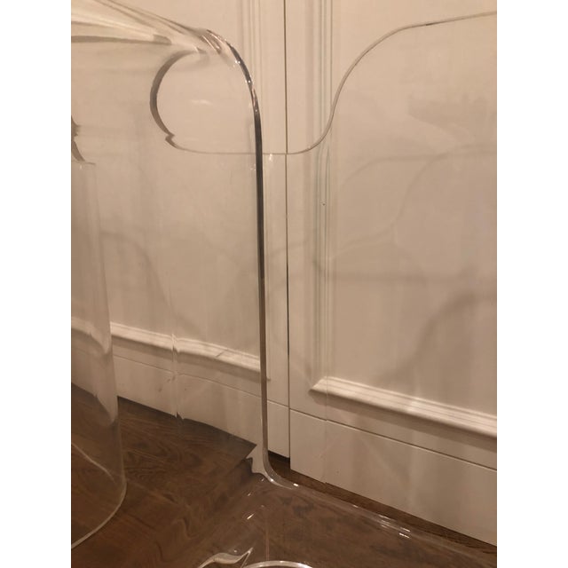 Mid-Century Modern Mid-Century Brass Detail Lucite Ribbon Chair For Sale - Image 3 of 13