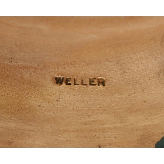 Rare Huge Signed Exhibition Weller Pottery Green Matte Swan Planter Jardiniere For Sale - Image 9 of 11